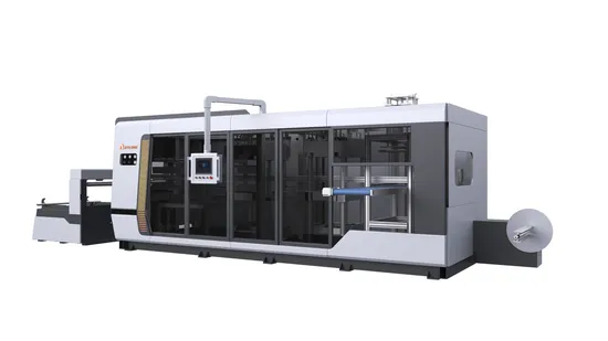 Fully Automatic Three Station Biodegradable Plastic Tableware Food Tray Boxes Making Machine 