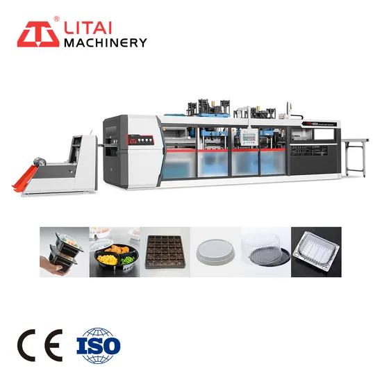 Fully Automatic Three Station Vacuum Forming Thermoforming Machine for Disposable Food Tableware Container Fruit Box 