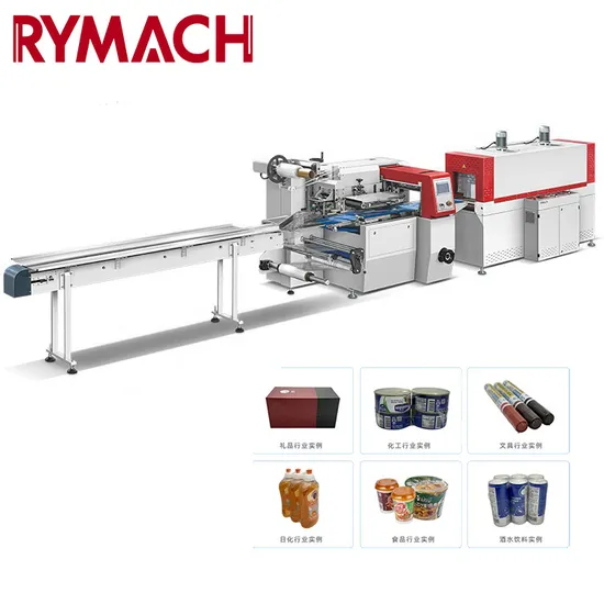 Fully Automatic Shrink Wrapping Packing Wrap Machine for Tableware and Pesticide Bottles Heat Shrink Tunnel POF Film Shrink Packaging Pack Wrapper 